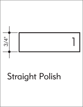 Straight Polish countertop edge profile