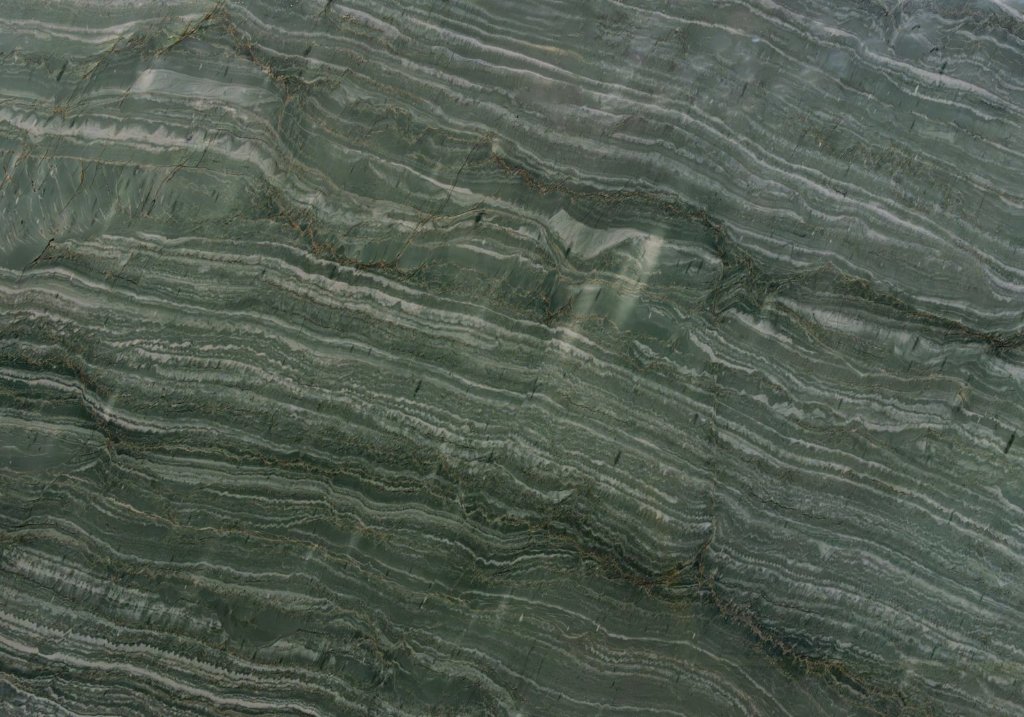 Vivid Green quartzite slab sample